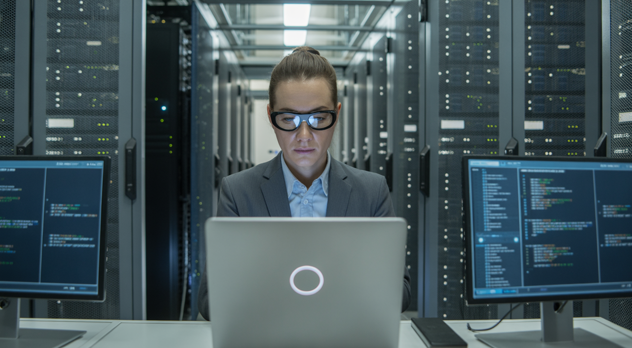 Cybersecurity consultant working to protect business data