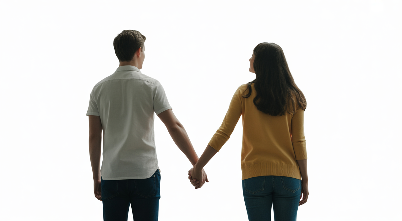 Hopeful couple holding hands symbolizing IVF journey